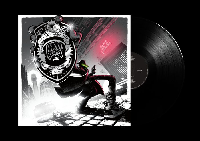 Home gassengeflüsster vinyl mockup